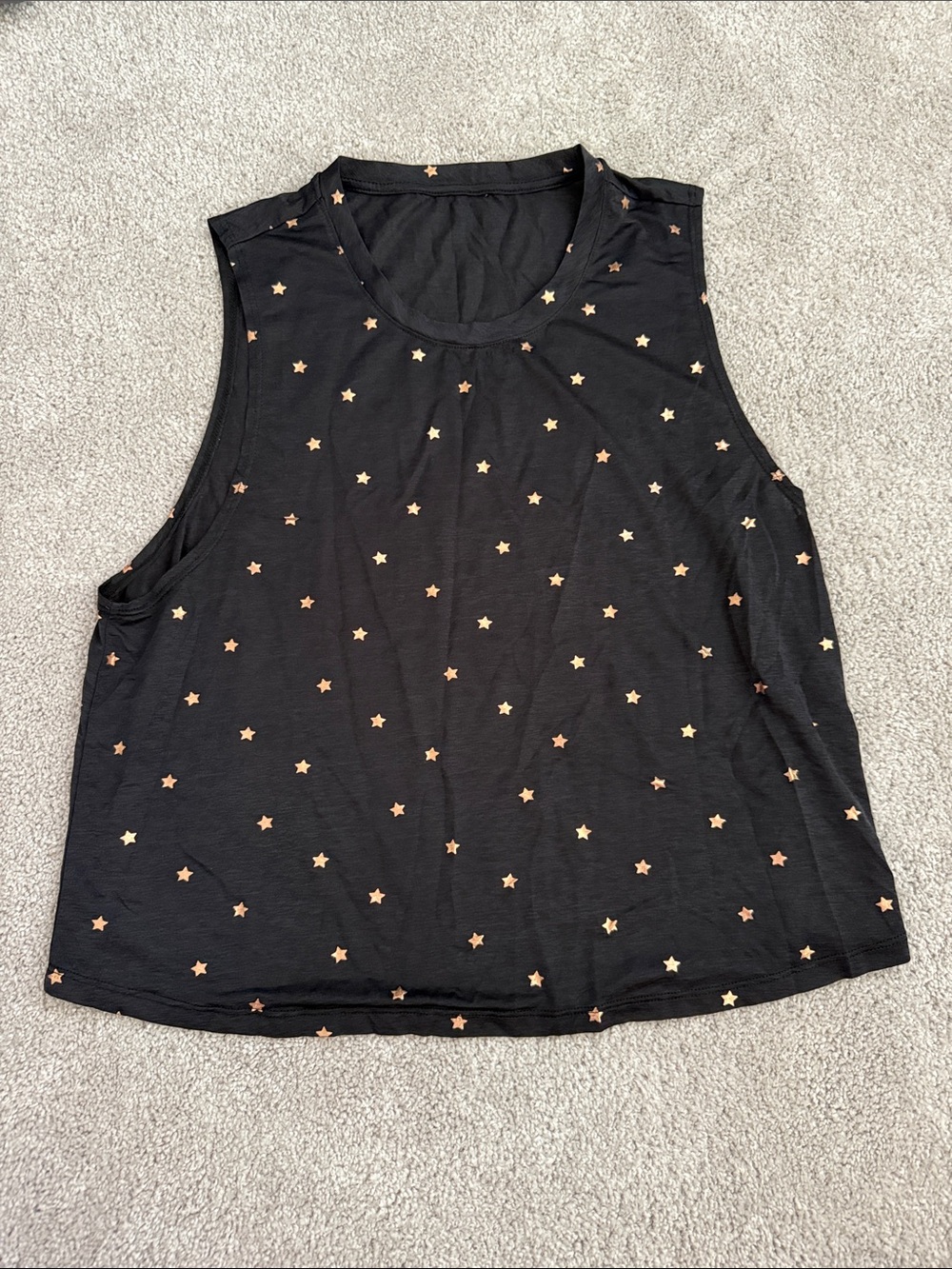 Spiritual Gangster Black Tank with Gold Star Print